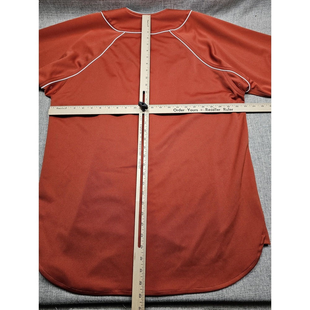 Mitchell & Ness Baseball Jersey Mens XL Red Gameday Button Front Raglan Piped - Picture 9 of 12